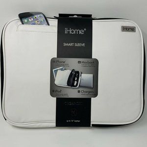 iHome Smart Sleeve Case White - 13 inch Laptop Briefcase for Mac and More